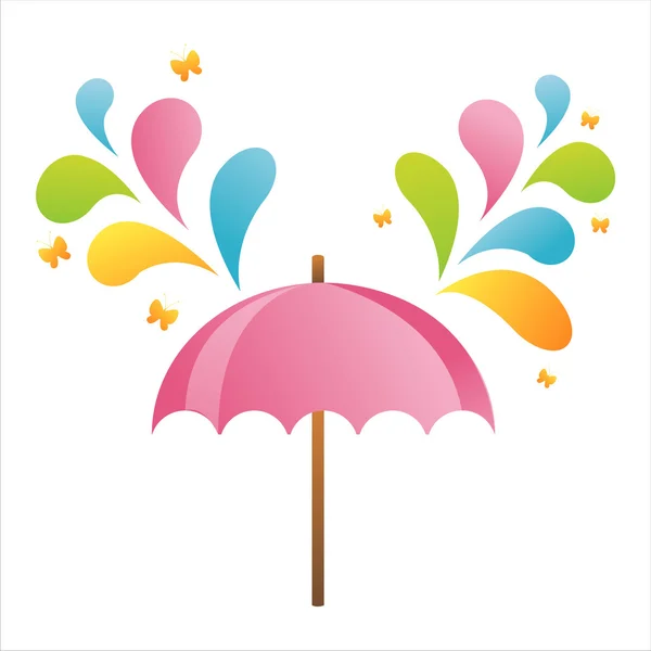 Paraguas con salpicaduras de colores — Archivo Imágenes Vectoriales