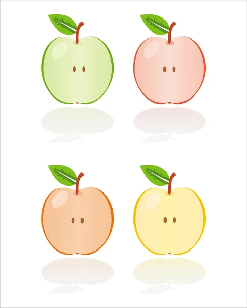 Цветные яблоки — стоковый вектор
