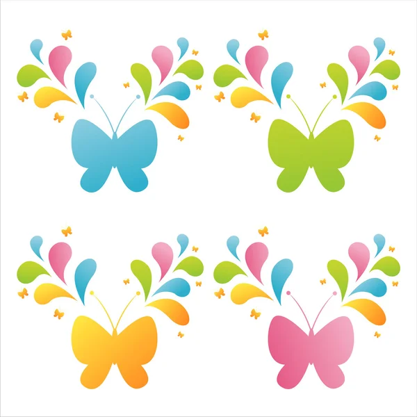 Farfalla con spruzzi — Vettoriale Stock