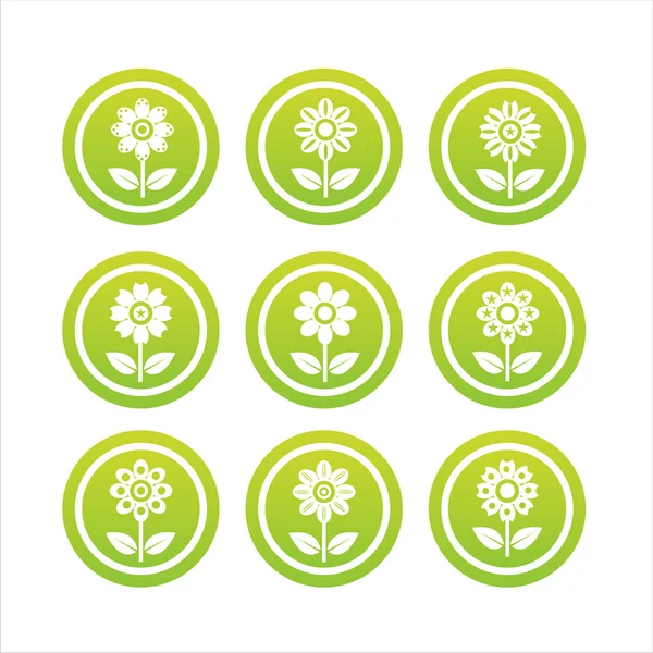 Grüne Blütenzeichen — Stockvektor