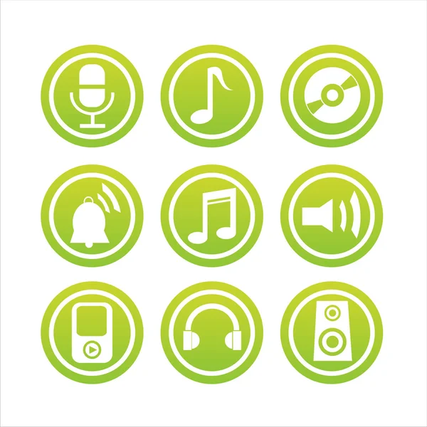 Zelená hudební značky — Stockový vektor
