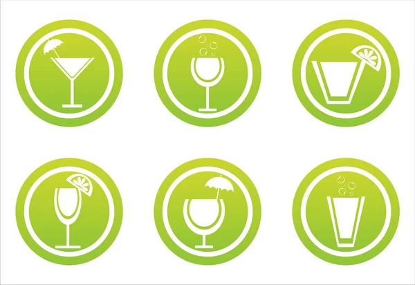 Segni di cocktail verdi — Vettoriale Stock