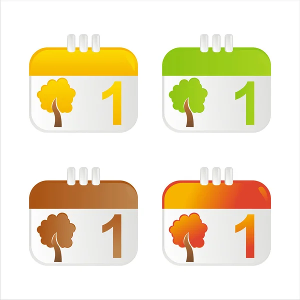Podzimní ikony kalendáře — Stockový vektor