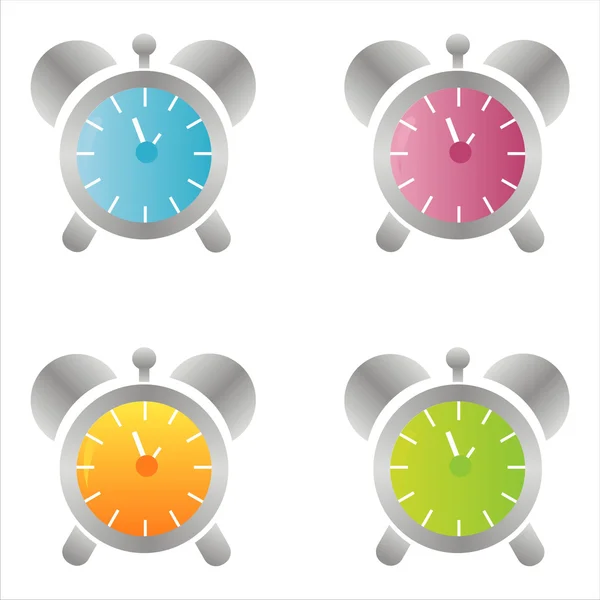 Ícones de relógio coloridos — Vetor de Stock