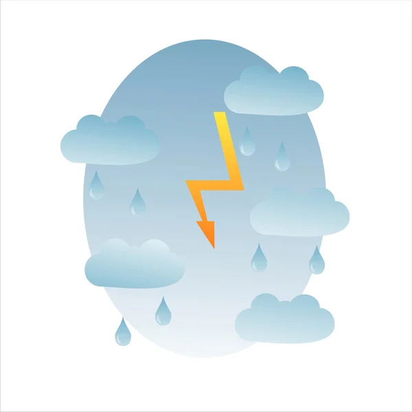 风暴和雨的天空 — 图库矢量图片