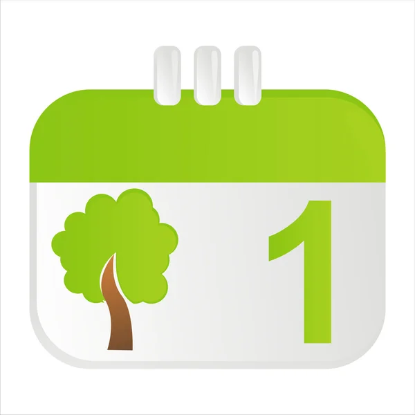 Träd kalenderikonen — Stock vektor
