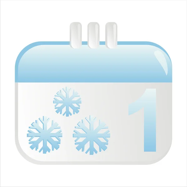 Icône calendrier hiver — Image vectorielle
