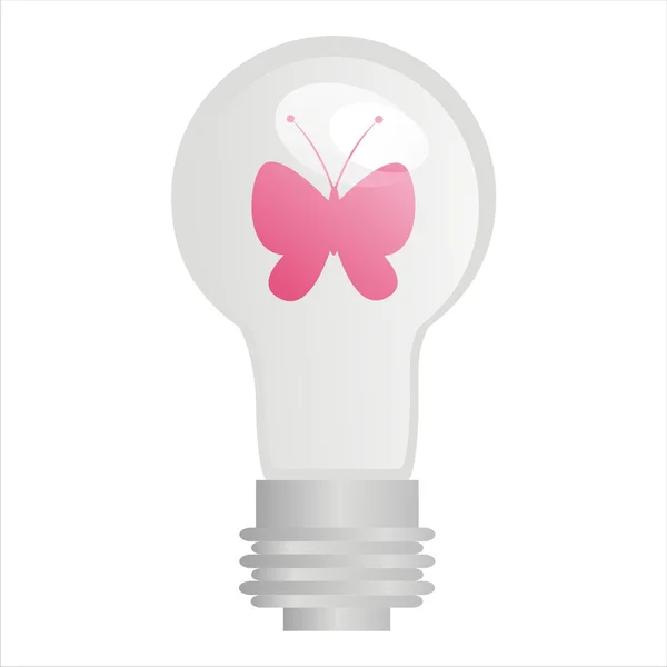 Lampă ecologică cu fluture — Vector de stoc