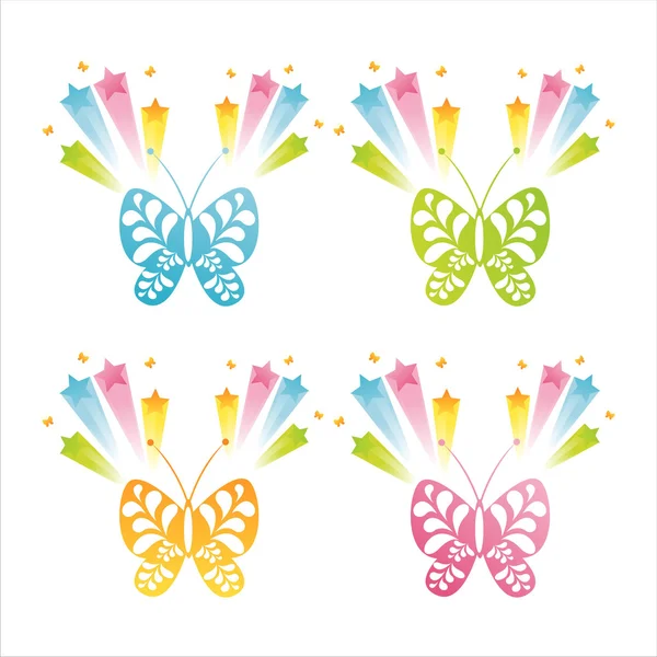 Schmetterlinge mit Spritzern — Stockvektor