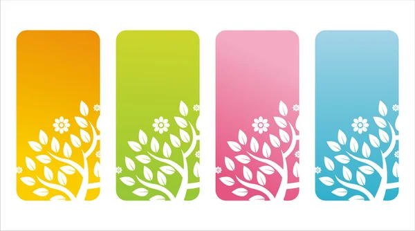 Colorful floral banners — Stock Vector