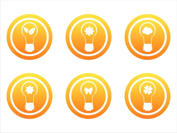 Panneaux de lampe eco orange — Image vectorielle