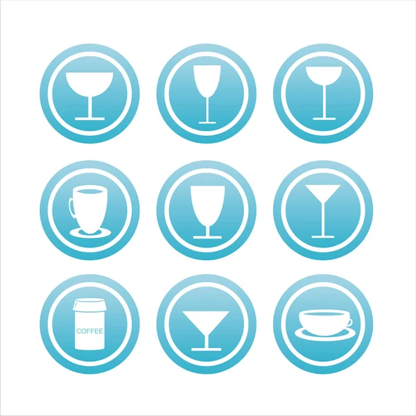 Signos de bebida azul — Archivo Imágenes Vectoriales