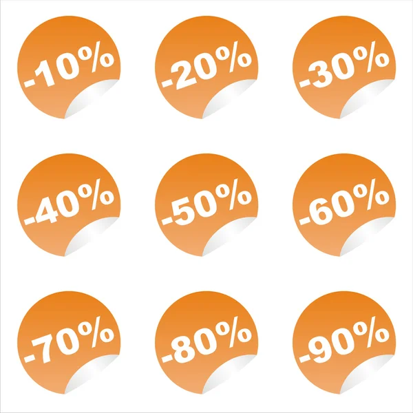 Oranžový prodej samolepky — Stockový vektor
