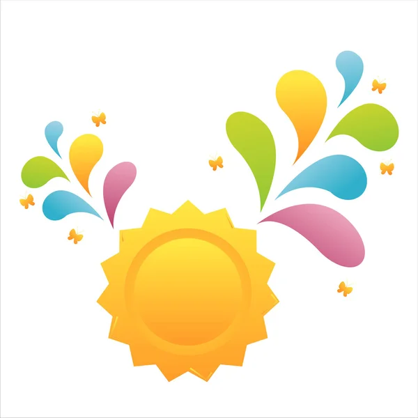 Sun with colorful splash — Stock Vector