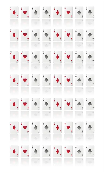 Playing cards isolated on white — Stock Vector