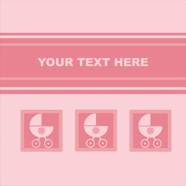 Pink baby kaart — Stockvector