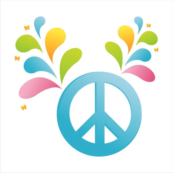 Peace symbol with colorful splash — Stock Vector