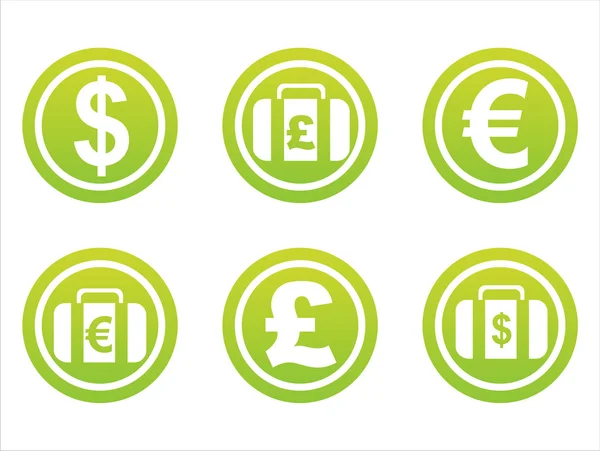 Panneaux financiers verts — Image vectorielle