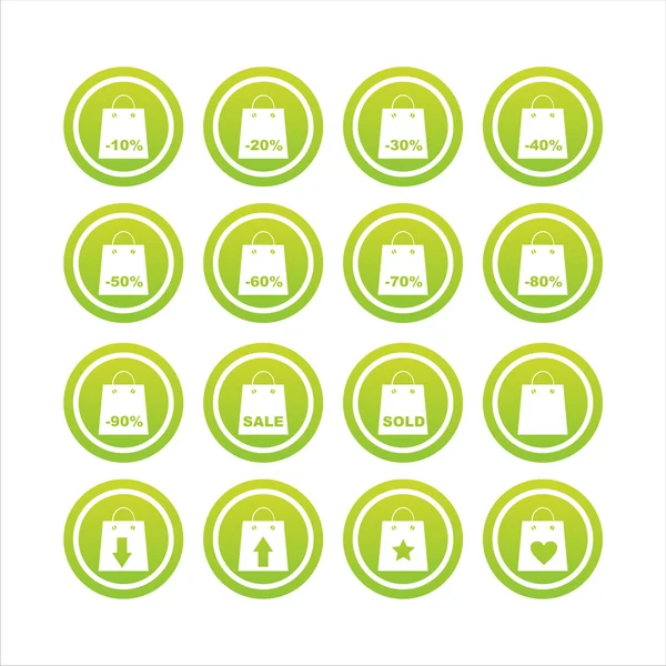 녹색 쇼핑 가방 표지판 — 스톡 벡터
