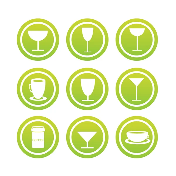Señales de bebida verde — Vector de stock