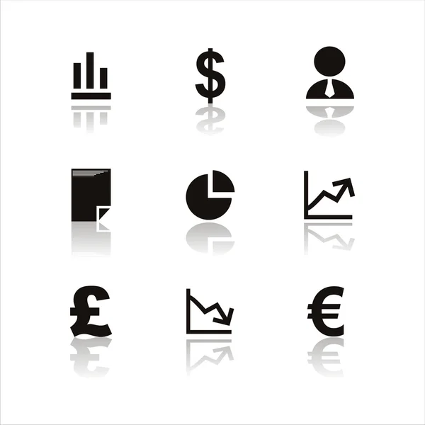 Черные финансовые знаки — стоковый вектор