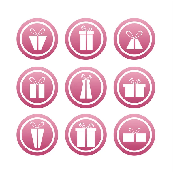 Roze geschenk tekenen — Stockvector