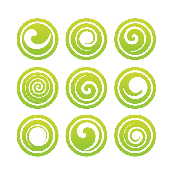 緑の渦巻の印 — ストックベクタ