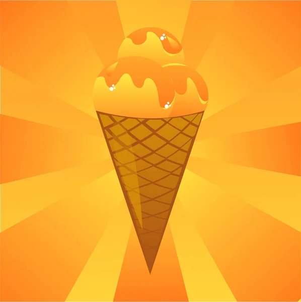 Fond crème glacée orange — Image vectorielle