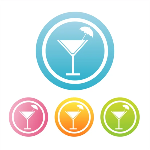 Bunte Cocktailschilder — Stockvektor
