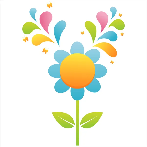 Flor con salpicadura colorida — Archivo Imágenes Vectoriales