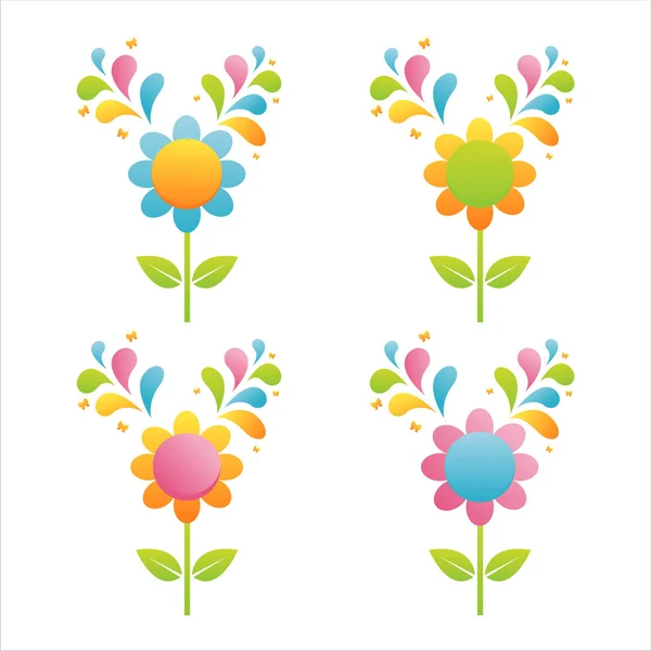 Flores coloridas — Vetor de Stock