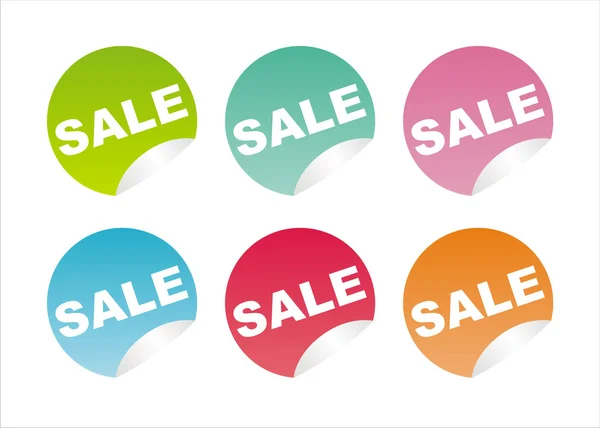 Colorful sale stickers — Stock Vector