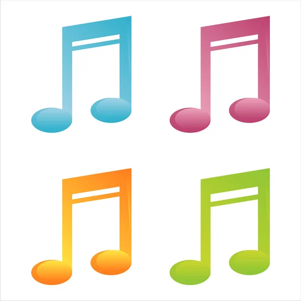 Icone colorate per note musicali — Vettoriale Stock