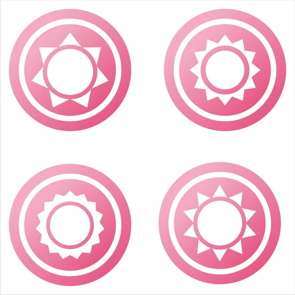 粉红太阳标志 — 图库矢量图片