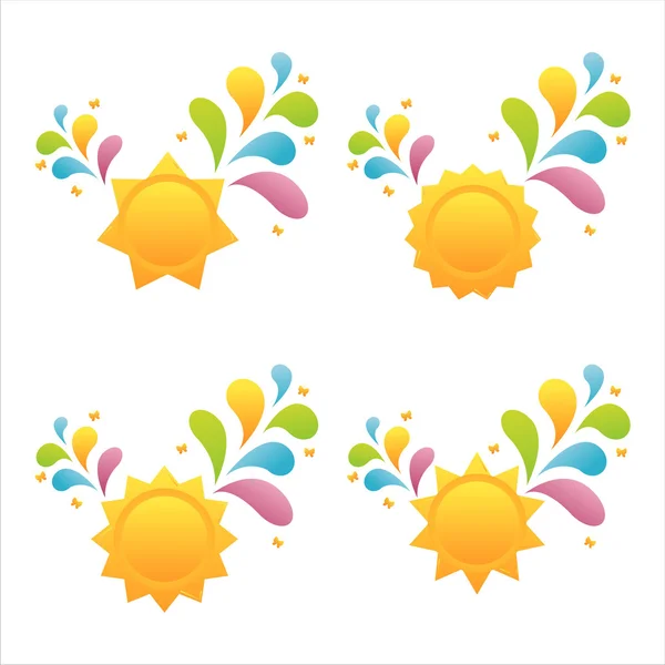 Sun with splashes — Stock Vector