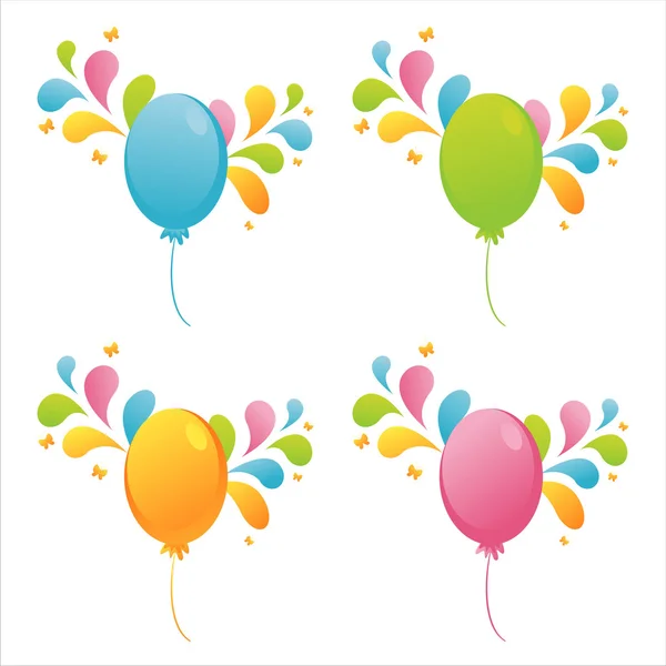 Ballonnen met spatten — Stockvector