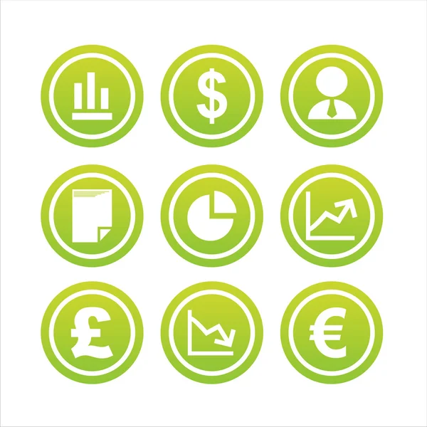 Panneaux financiers verts — Image vectorielle
