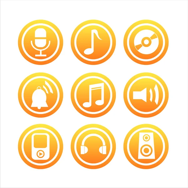 Orange musical signs — Stock Vector