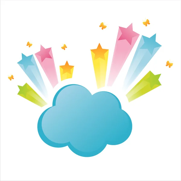 Nube con salpicaduras de colores — Vector de stock