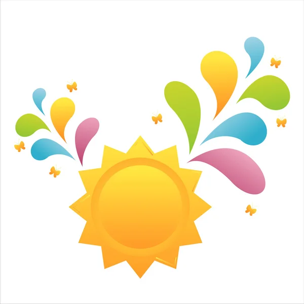 Sun with colorful splash — Stock Vector