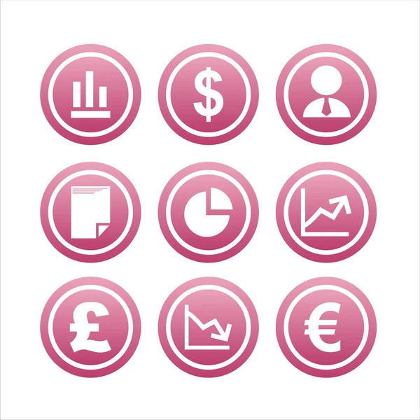 Розовые финансовые знаки — стоковый вектор