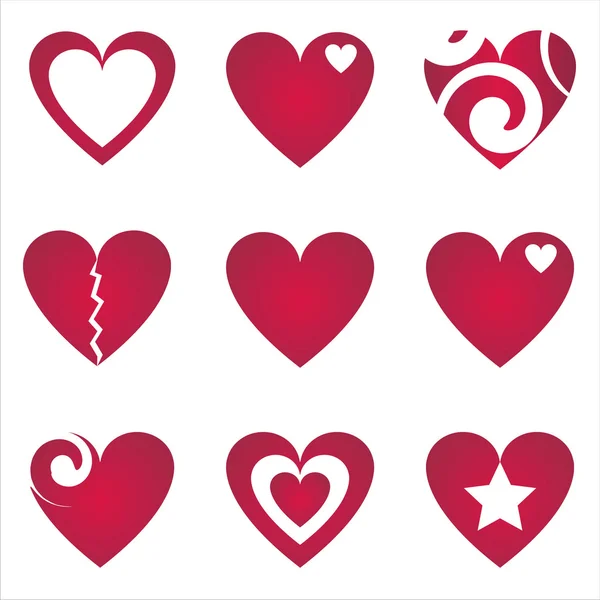 Iconos de corazones — Archivo Imágenes Vectoriales