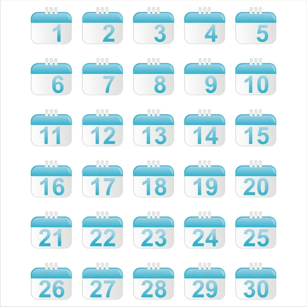 Lesklý kalendáře ikony — Stockový vektor