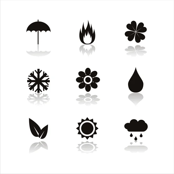 Iconos de naturaleza — Vector de stock