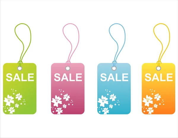 Floral sale tags — Stock Vector