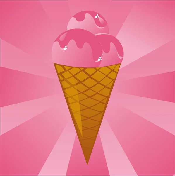핑크 아이스크림 배경 — 스톡 벡터