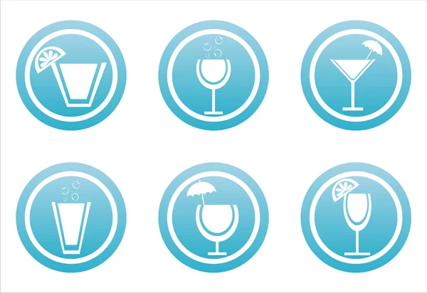 Segni di cocktail blu — Vettoriale Stock