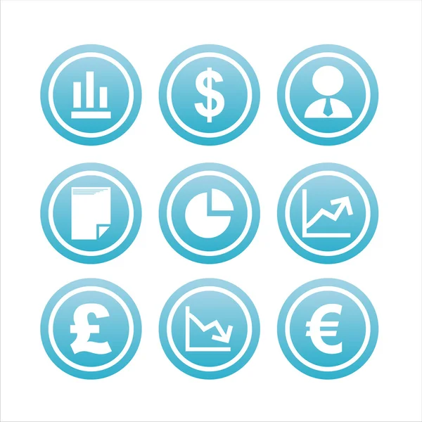 Kék pénzügyi jelek — Stock Vector