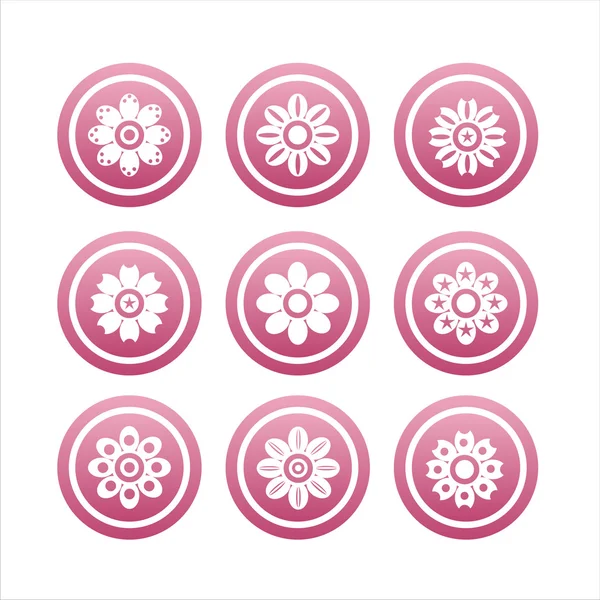 Pink flower signs — Stock Vector