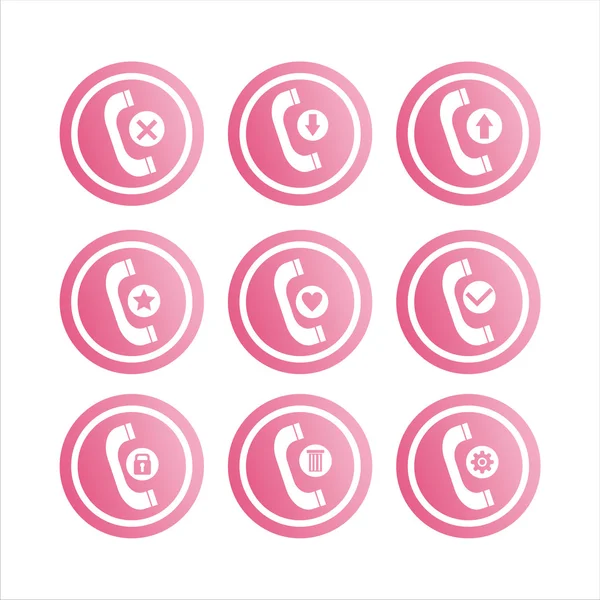 Pink phone signs — Stock Vector
